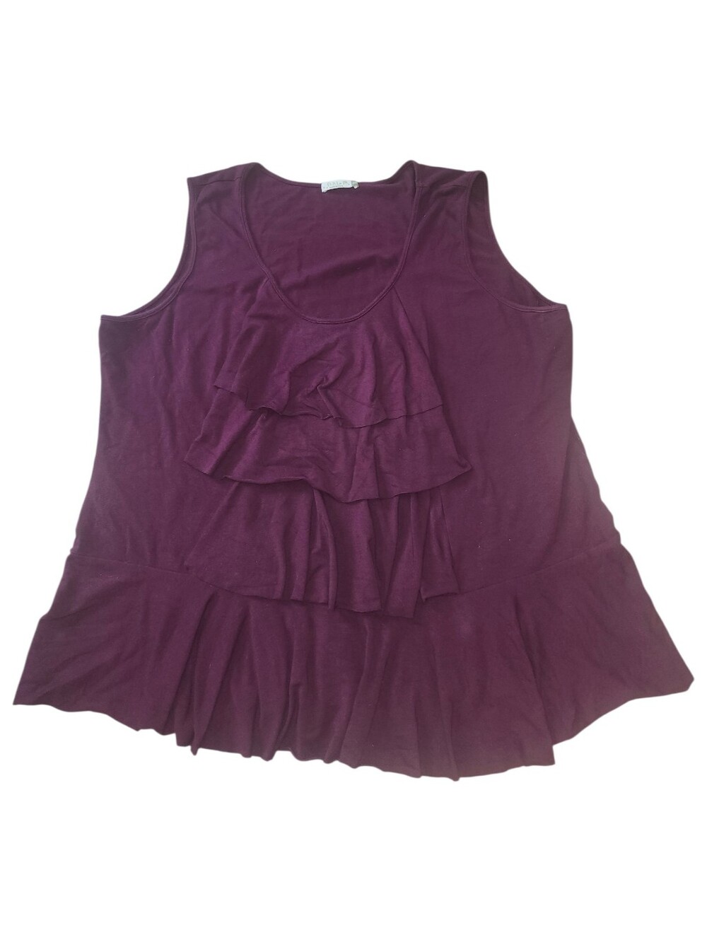 Chalet Plum Purple Tiered Ruffle Tank Top Blouse. Sz. 3X
